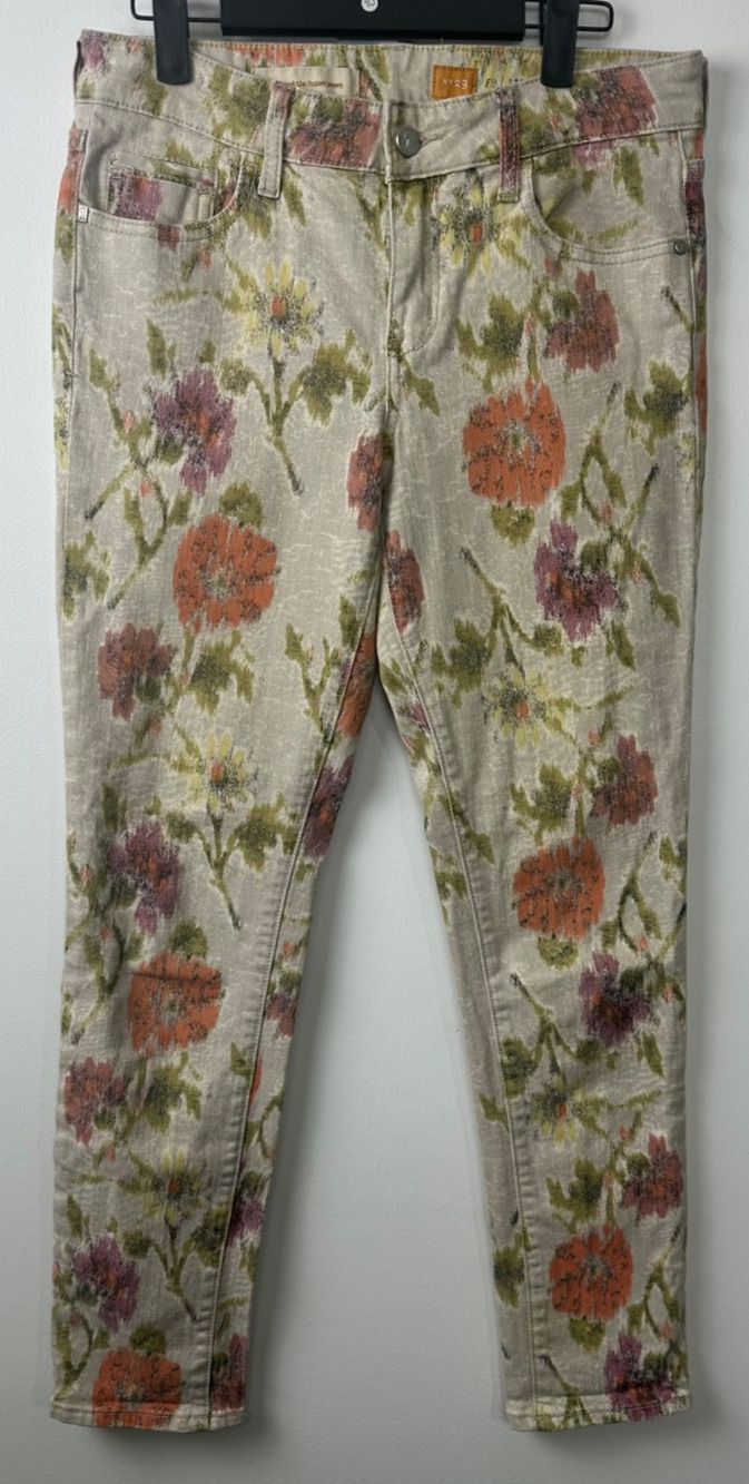 Anthropologie PILCRO Stet Fit Floral Stretch Denim Ankle Jeans Sz. 29 Boho D29